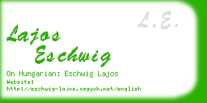 lajos eschwig business card